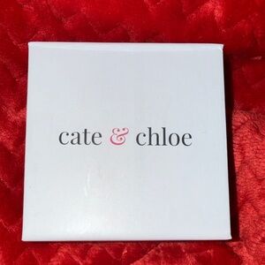 Cate & Chloe Giselle 18k White Gold-Plated Hoop Earrings *NEW*